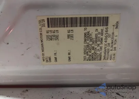 2018 Nissan Maxima 3.5 Platinum from USA, damaged, VIN 1N4AA6APXJC406566